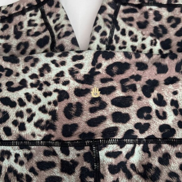 Spiritual Gangster Cheetah Workout Biker‎ Shorts Hi-Waist Pull On Brown Women 32 - Picture 4 of 8